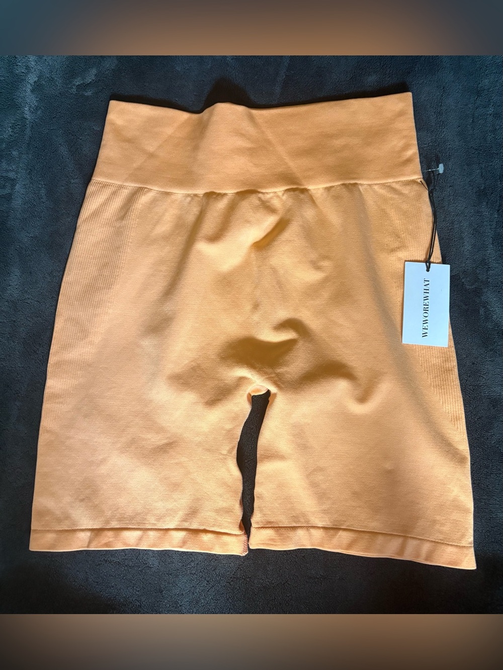WeWoreWhat Peach-Orange High Waist Bike Shorts